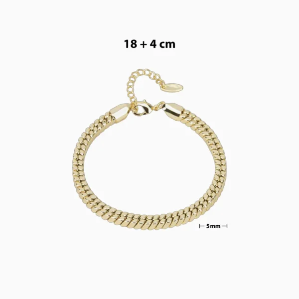 Pulsera De Oro Cola De Raton Ancha