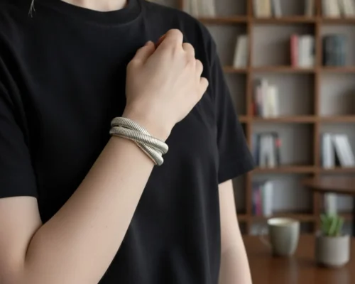 Pulsera De Oro Cola De Raton Blanca