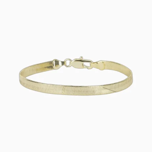 Pulsera De Oro Cola De Raton Plana
