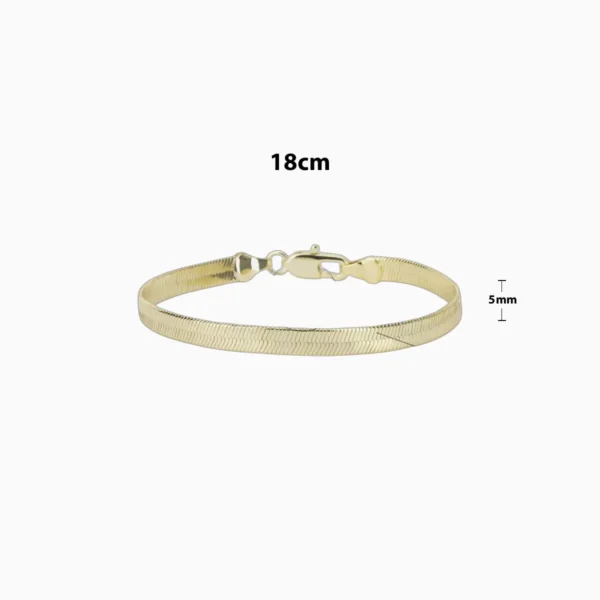 Pulsera De Oro Cola De Raton Plana