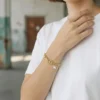Pulsera De Oro Cuentas Con Perla Pulsera De Oro Cuentas Con Perla