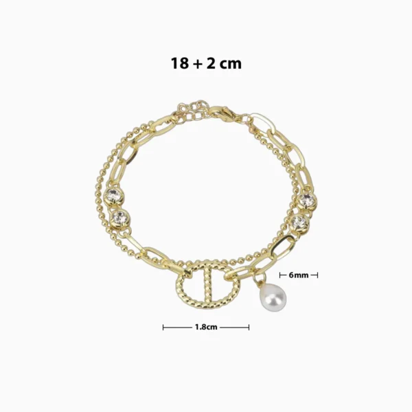 Pulsera De Oro Cuentas Con Perla Pulsera De Oro Cuentas Con Perla