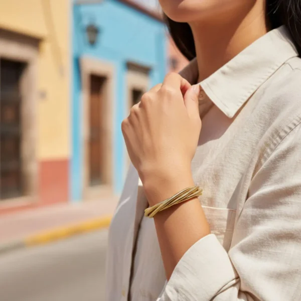 Pulsera De Oro Enredado Elastico