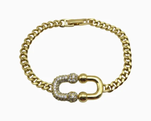 Pulsera De Oro Herradura Doble