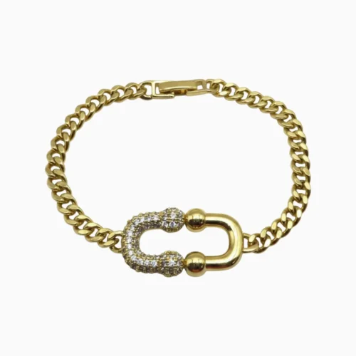 Pulsera De Oro Herradura Doble