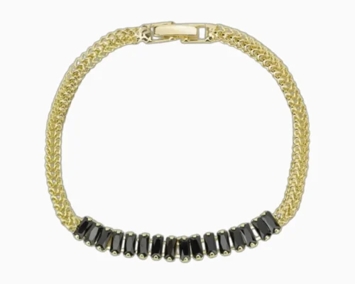 Pulsera De Oro Negro Brillante