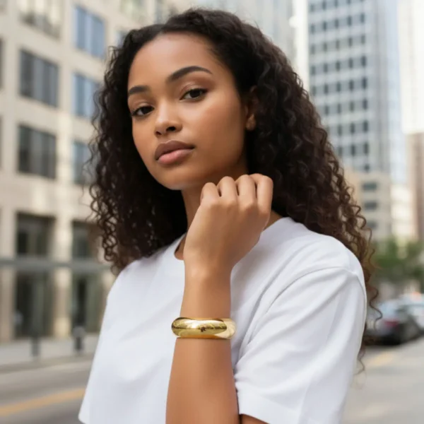 Pulsera De Oro Ovalo Dorado