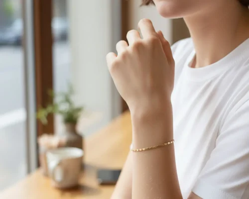 Pulsera De Oro Placa Con Estrella