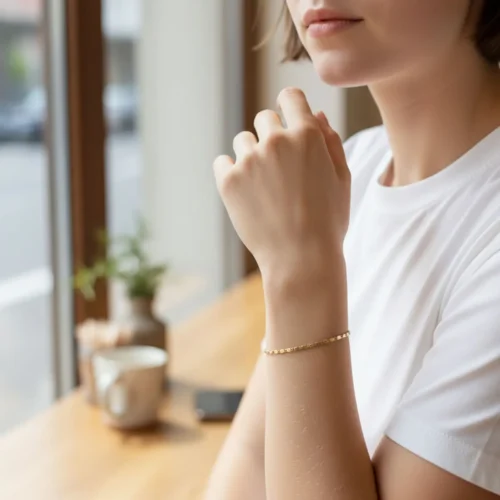 Pulsera De Oro Placa Con Estrella