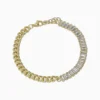 Pulsera De Oro Tenis Blanco Brillante