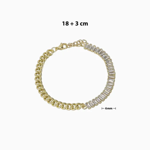 Pulsera De Oro Tenis Blanco Brillante