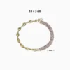 Pulsera De Oro Tenis Rosa Brillante