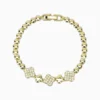 Pulsera De Oro Trébol Brillante