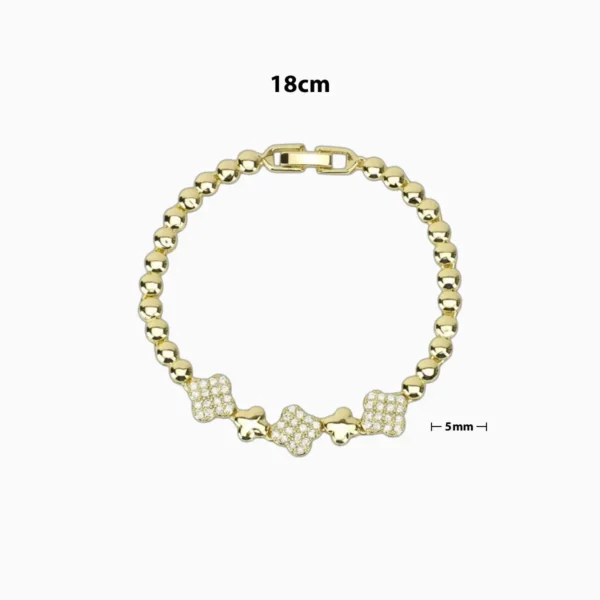 Pulsera De Oro Trébol Brillante
