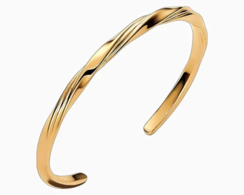 Pulsera De Plata Abierta Entrelazada