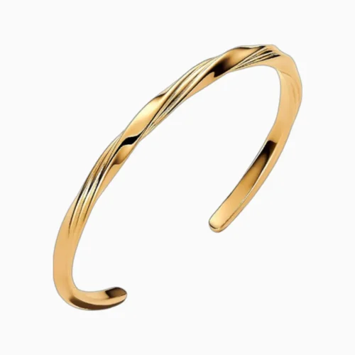 Pulsera De Plata Abierta Entrelazada