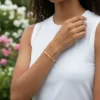 Pulsera De Plata Abierta Entrelazada