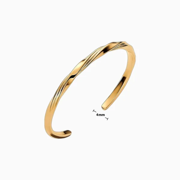 Pulsera De Plata Abierta Entrelazada