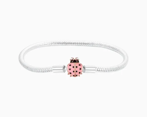 Pulsera De Plata Charms Catarina Rosa