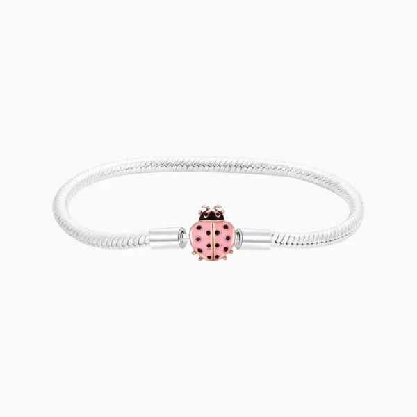 Pulsera De Plata Charms Catarina Rosa