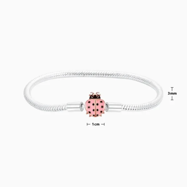 Pulsera De Plata Charms Catarina Rosa