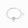 Pulsera De Plata Charms Corazon Azul