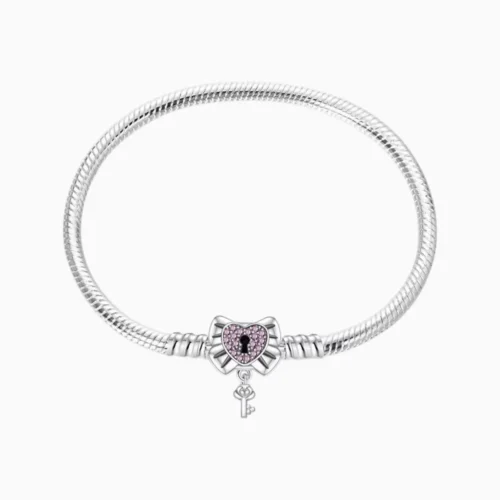 Pulsera De Plata Charms Corazon Candado Pulsera De Plata Charms Corazon Candado