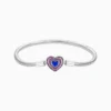 Pulsera De Plata Charms Corazon Pave