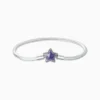 Pulsera De Plata Charms Estrella Morada