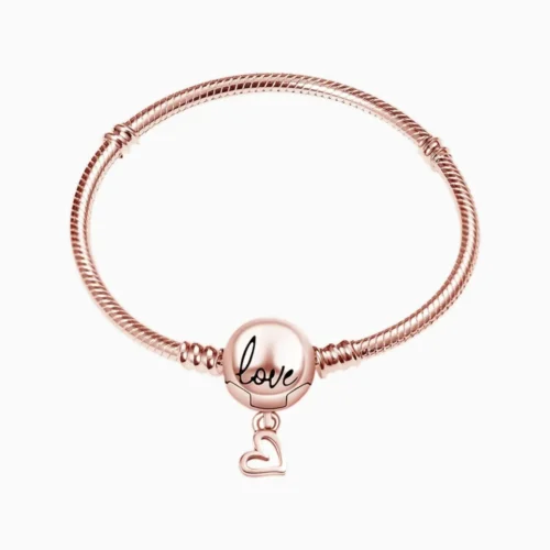 Pulsera De Plata Charms Love Rosa Pulsera De Plata Charms Love Rosa