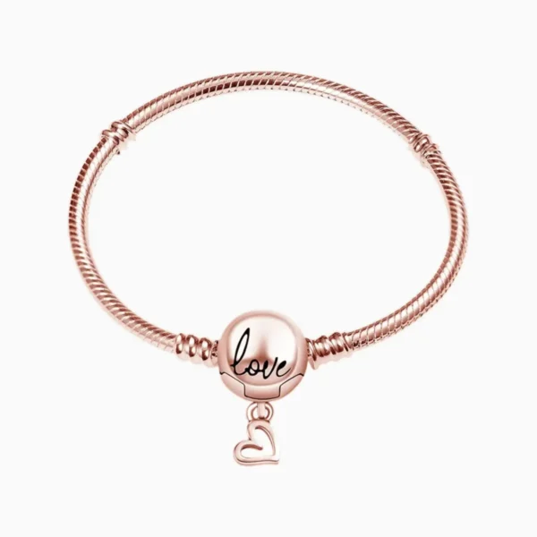 Pulsera De Plata Charms Love Rosa Pulsera De Plata Charms Love Rosa