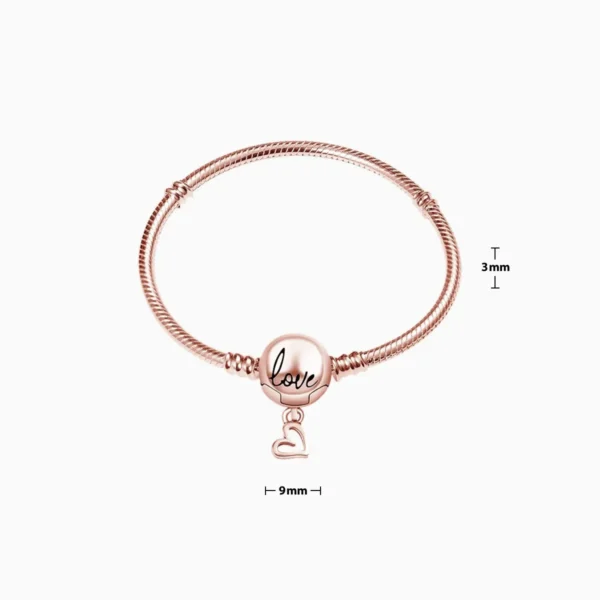 Pulsera De Plata Charms Love Rosa Pulsera De Plata Charms Love Rosa