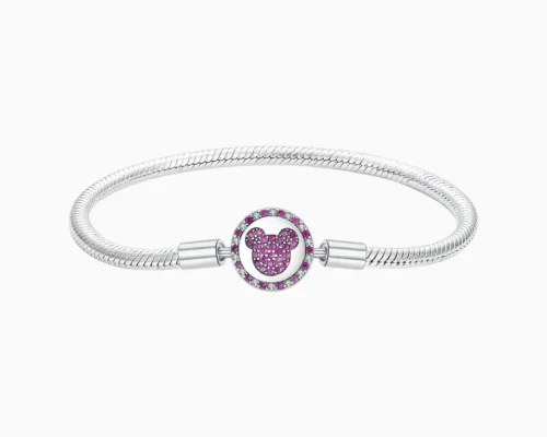 Pulsera De Plata Charms Mickey Disney