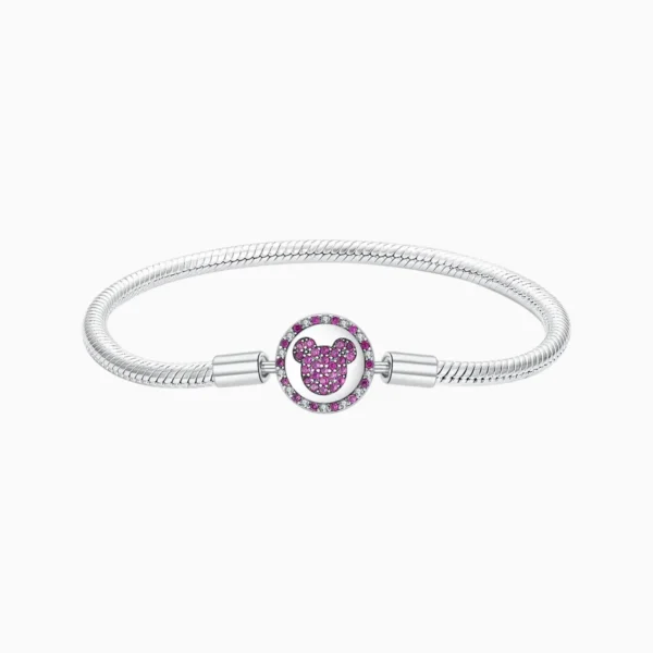 Pulsera De Plata Charms Mickey Disney