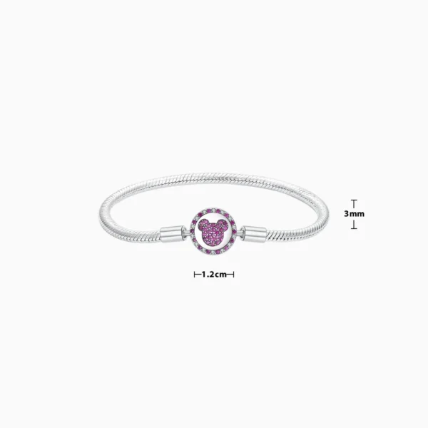 Pulsera De Plata Charms Mickey Disney
