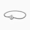 Pulsera De Plata Charms Seguro Corona