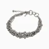 Pulsera De Plata Cuentas Plateadas