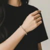 Pulsera De Plata Cuentas y Pave