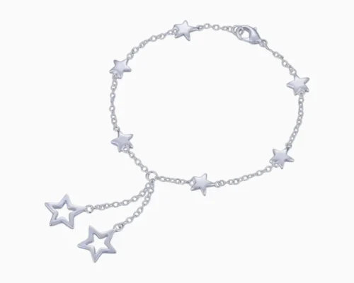 Pulsera De Plata Estrellas Brillantes