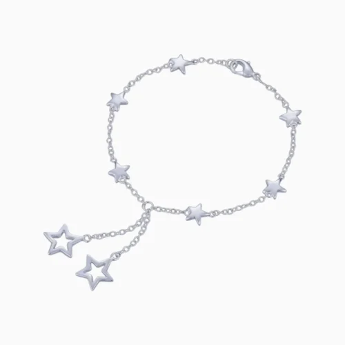 Pulsera De Plata Estrellas Brillantes Pulsera De Plata Estrellas Brillantes