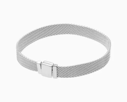 Pulsera De Plata Malla Con Cierre