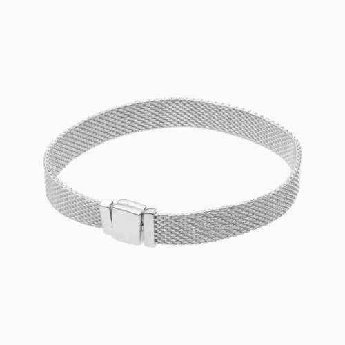 Pulsera De Plata Malla Con Cierre