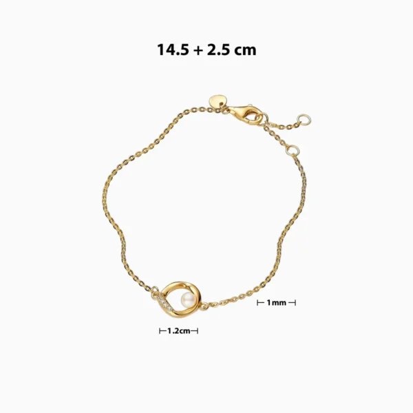 Pulsera De Plata Organica Con Perla
