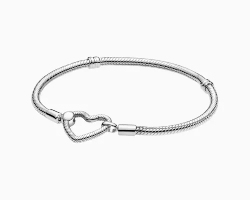 Pulsera De Plata Seguro Corazón