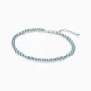 Pulsera De Plata Tenis Azul Brillante