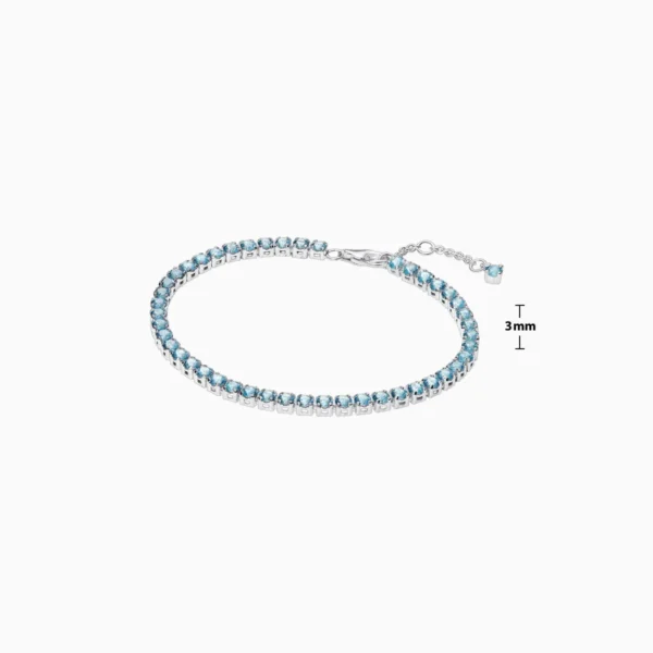 Pulsera De Plata Tenis Azul Brillante