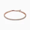 Pulsera De Plata Tenis Brillante Rosa