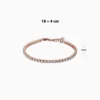 Pulsera De Plata Tenis Brillante Rosa