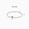Pulsera De Plata Tenis Corazon Rojo