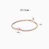 Pulsera De Plata Tenis Corazon Rosa